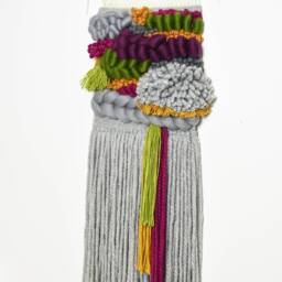 Colorful Bohemian Woven Wall Hanging Chunky Macrame Tapestry - thumbnail 3