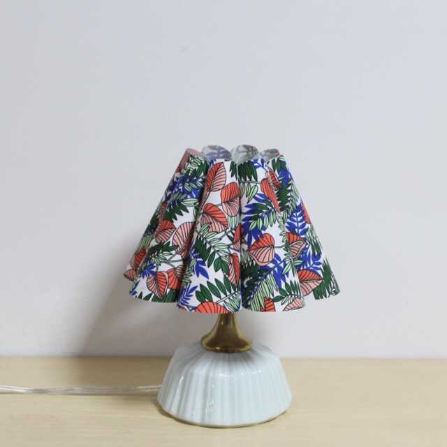 Handmade Floral Fabric Table Lamp Ceramic Base, Pastoral Style-123# - image 1