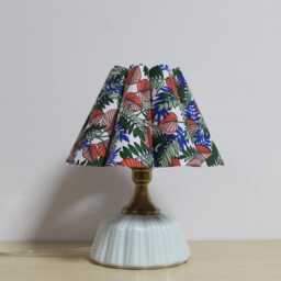 Handmade Floral Fabric Table Lamp Ceramic Base, Pastoral Style-123# - thumbnail 3