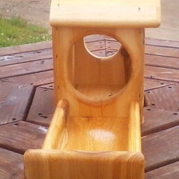 Fence Mount Gallon Glass Jar Squirrel Feeder Cedar Wood Tbnup 1 - thumbnail 2