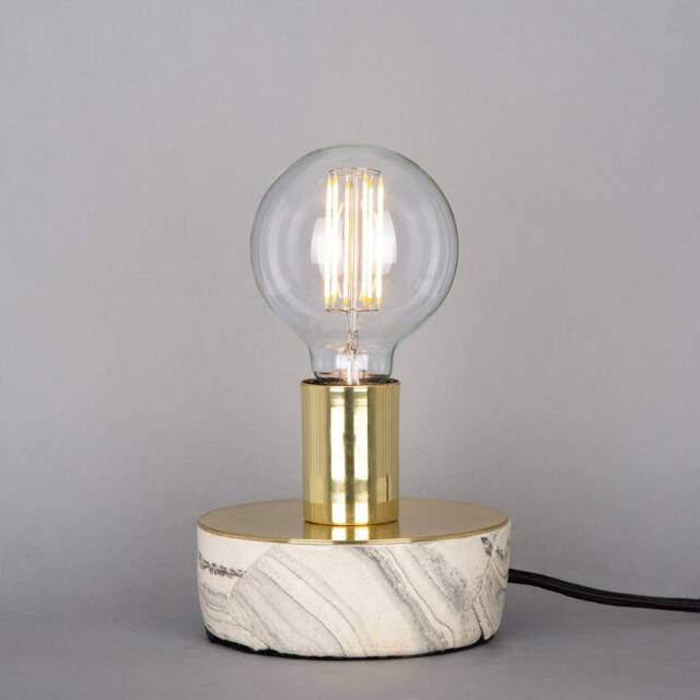 Fontana Marbled Ceramic & Brass Table Lamp - image 1
