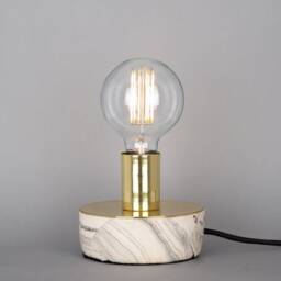 Fontana Marbled Ceramic & Brass Table Lamp
