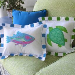 Blue & Pink Rainbow Trout Fish Pillow - thumbnail 2