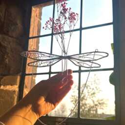 Gifts - Stained Glass Dragonfly Propagation Station Iridescent Suncatcher Vase Spring Decor Mothers Day - thumbnail 4