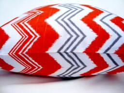 Orange Chevron Pillow Cover - Designer Zig Zag Throw Cushion, 20 - thumbnail 2