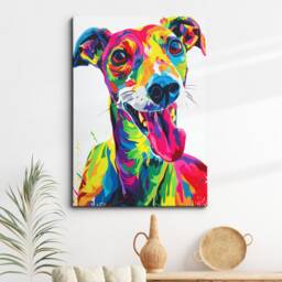 Greyhound Dog Pet Abstract Framed Poster Print & Canvas Wall Decor Art Painting Bedroom Home Living Room Funny Animal Lover Gift - thumbnail 1