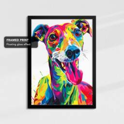 Greyhound Dog Pet Abstract Framed Poster Print & Canvas Wall Decor Art Painting Bedroom Home Living Room Funny Animal Lover Gift - thumbnail 2