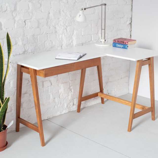 Corner Desk Luka W 135cm X D 85 cm - Oak, Right Side - image 1