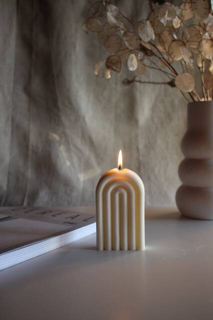 Arch Candle, Rainbow Aesthetic Minimalist Decorative Home Decor, Scented Pillar Candle - image 1