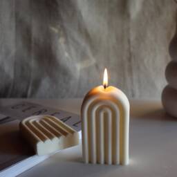 Arch Candle, Rainbow Aesthetic Minimalist Decorative Home Decor, Scented Pillar Candle - thumbnail 3