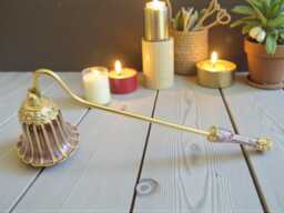 Elegant Metal Candle Snuffer - Flower Designs, 16cm - thumbnail 1