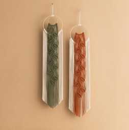 Boho Vine Leaf Wall Art, Narrow Hanging, Vertical Decor, Bohemian Home Art Decoration, Modern Farmhouse V88 - thumbnail 1
