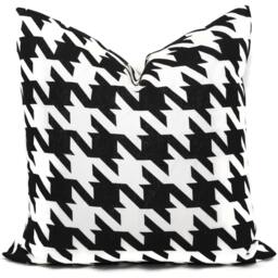 Houndstooth Linen Pillow Cover Black & White Ames, China Seas Fabric - thumbnail 1