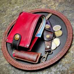 Handmade Genuine Leather Pad Organizer Brown & Thread Desk Key Wallet Home Holder Personalized Gift Ideas Decor - thumbnail 3