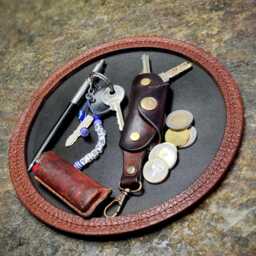 Handmade Genuine Leather Pad Organizer Brown & Thread Desk Key Wallet Home Holder Personalized Gift Ideas Decor - thumbnail 2