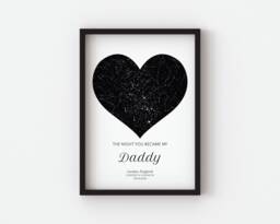 The Day You Became My Dad Star Map, Personalized Father's Gift, Framed Night Sky Print, Custom Map For Dad, First - thumbnail 1