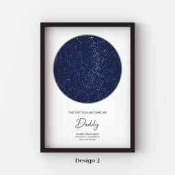 The Day You Became My Dad Star Map, Personalized Father's Gift, Framed Night Sky Print, Custom Map For Dad, First - thumbnail 3