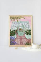 Greenhouse Floral Print Cottage Garden Wall Art - thumbnail 1