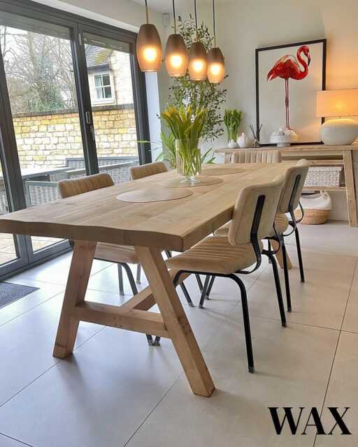 Reclaimed A-Frame Rustic Farmhouse 6-8 Seater Solid Wood Dining Table - 663 - image 1