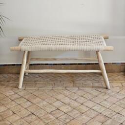 Moroccan Bench With Beige Cord - thumbnail 3