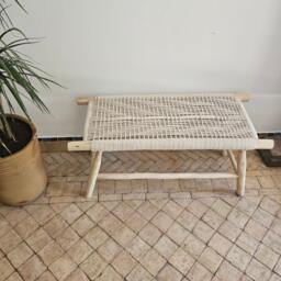 Moroccan Bench With Beige Cord - thumbnail 4