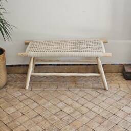 Moroccan Bench With Beige Cord - thumbnail 2