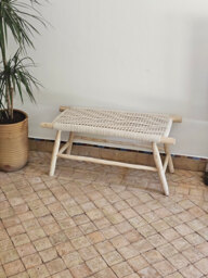 Moroccan Bench With Beige Cord - thumbnail 1
