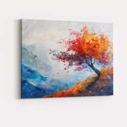 Vibrant Autumn Tree Expressionist Landscape Canvas Wall Art Print Decor Picture Ready To Hang - thumbnail 4