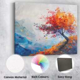 Vibrant Autumn Tree Expressionist Landscape Canvas Wall Art Print Decor Picture Ready To Hang - thumbnail 2