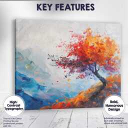 Vibrant Autumn Tree Expressionist Landscape Canvas Wall Art Print Decor Picture Ready To Hang - thumbnail 1