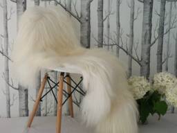 "Sheepskin Icelandic White Throw Genuine Leather Sheep Skin 48""x 30"