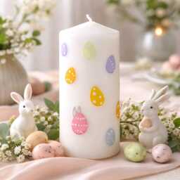 Easter Egg Candles Hand Painted With Bunny - thumbnail 1