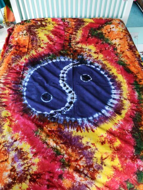 Yin Yang Tapestry, Bohemian Hippie Throw, Double/King Size - image 1