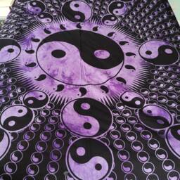 Yin Yang Tapestry, Bohemian Hippie Throw, Double/King Size - thumbnail 2