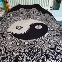 Yin Yang Tapestry, Bohemian Hippie Throw, Double/King Size - thumbnail 4