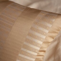 Tan, Light Gold Pillow, Throw Pillow Cover, Decorative Cushion Accent Silk Striped - thumbnail 4