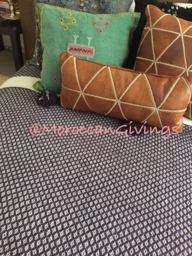 Moroccan Pom Blanket - Throw With Blanket Bed Spread Bedding Cotton Spike Design