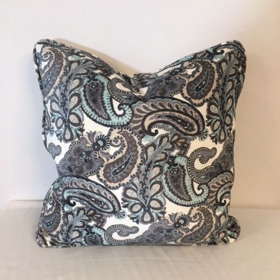 Decorative Cushion Cover - Throw Pillow Accent - Contemporary Paisley Printed Velvet