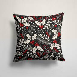Bell Christmas Cushion Cover/Festive Pillow Covers/Santa Claus, Cover/Christmas Red Flower Cushion/Christmas Gift - thumbnail 4
