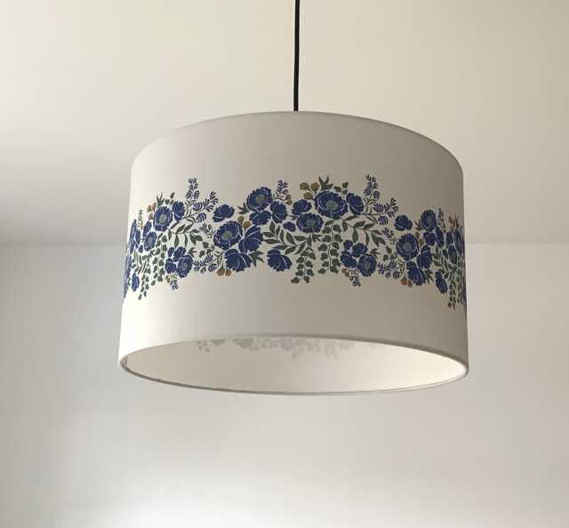 "Lampshade ""Flowers in Blue" - image 1
