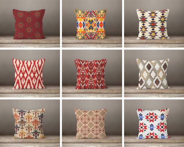 Turkish Kilim Patterned Cushion Cover-Kilim Cushioncase-Turkish Motif Top-Home Decorated Pillow-Gift For Pillow Case - image 1