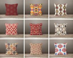 Turkish Kilim Patterned Cushion Cover-Kilim Cushioncase-Turkish Motif Top-Home Decorated Pillow-Gift For Pillow Case - thumbnail 1