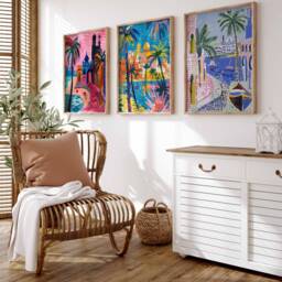 Set Of 3 Dubai Poster, Uae Modern Middle East Travel Print, Wall Decor, Artwork - thumbnail 2