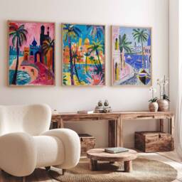 Set Of 3 Dubai Poster, Uae Modern Middle East Travel Print, Wall Decor, Artwork - thumbnail 3