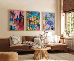 Set Of 3 Dubai Poster, Uae Modern Middle East Travel Print, Wall Decor, Artwork - thumbnail 1