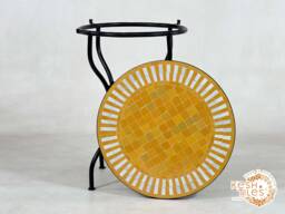 Customizable Mosaic Table - Orange Striped Coffee Outdoor & Patio Furniture