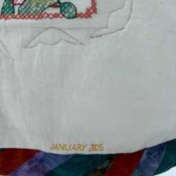 Small Handmade Quilt - Lap, Crib, Or Wheelchair Blanket -A Home For All Seasons -Hand Crafted Cross Stitched Wall Hanging - thumbnail 2