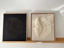 Duo Framed Diptych 104cmx63cm /Modern Textile Wall Art Decor /Neutral Hand//Japandi Tapestry/Original Artwork/Minimal - thumbnail 1