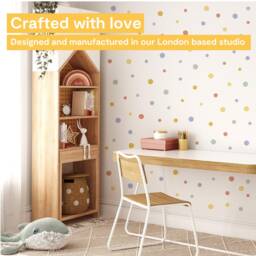 Rainbow Polka Dot Wall Decal - Pastel Stickers Neutral Kids PVC Free, No Odour Peel & Stick Fabric - thumbnail 2