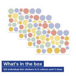 Rainbow Polka Dot Wall Decal - Pastel Stickers Neutral Kids PVC Free, No Odour Peel & Stick Fabric - thumbnail 4